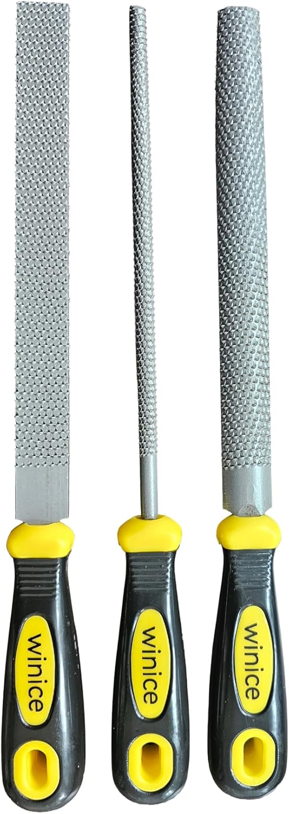 3-Piece 8" Wood Rasp File Set, Set of Flat, Round, Half Round, for Woodworking & Sharpening Wood