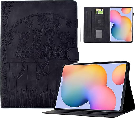 Galaxy Tab S6 Lite Case, Galaxy Tab S6 Lite Case, Folio Auto Sleep/Wake Pen Storage, Galaxy Tab S6 Light Case, Fence Kitten Pattern Tab S6 Lite Shockproof Cover, Stand Function, Card Storage,