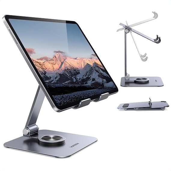 UGREEN iPad Stand, Tablet Desk Holder, 360° Rotation, Foldable