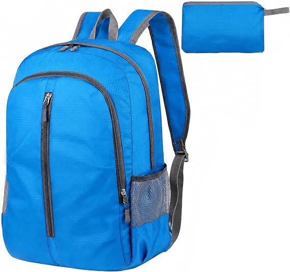 Lightweight Foldable Backpack, 30L Waterproof Rucksack, Blue