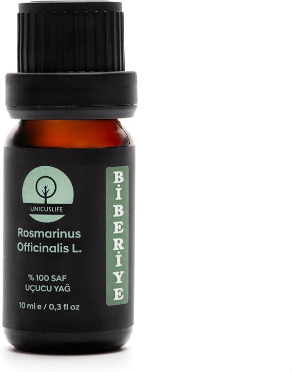 Unicuslife% 100 Saf Doğal, Biberiye Yağı (seyreltilmemiş) 10 ml