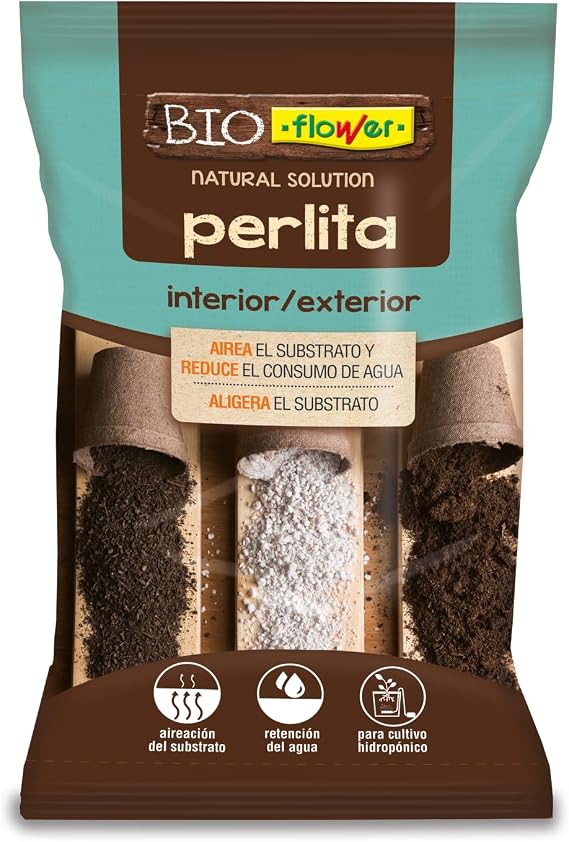 Flower - Perlite 5 L | for Gardening | Drainage and Aeration in Pots and Mixes | Ideal Water Retention | Inert, Safe and Durable | Suitable for Hydroponic Agriculture