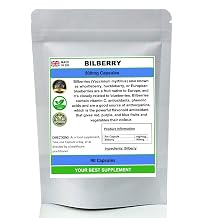 Bilberry Capsules 500mg- Premium Quality (High Strength) Natural No Additives (90)