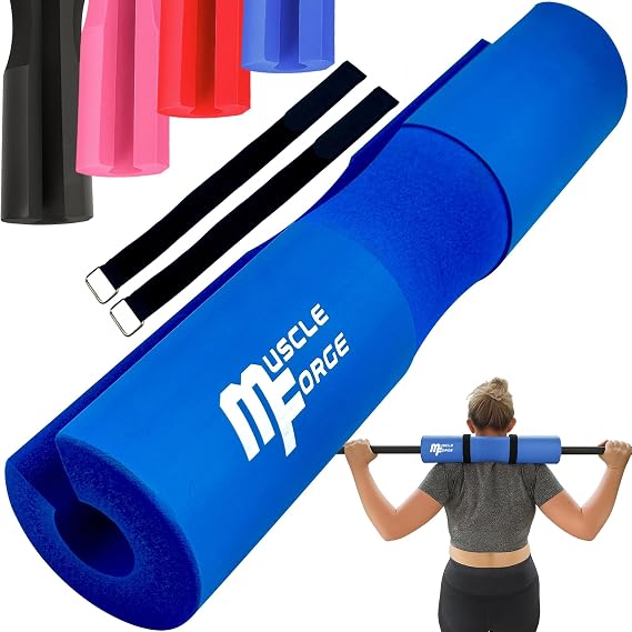 Barbell Pad Hip Thrust - Gym Barbell Pad Barbell Pad Hip Thrust Pad Barbell Squat Pad Barbell Cushion Pad 2 Straps EVA Foam - Extra Thick Foam Padding - Neck & Shoulder Support