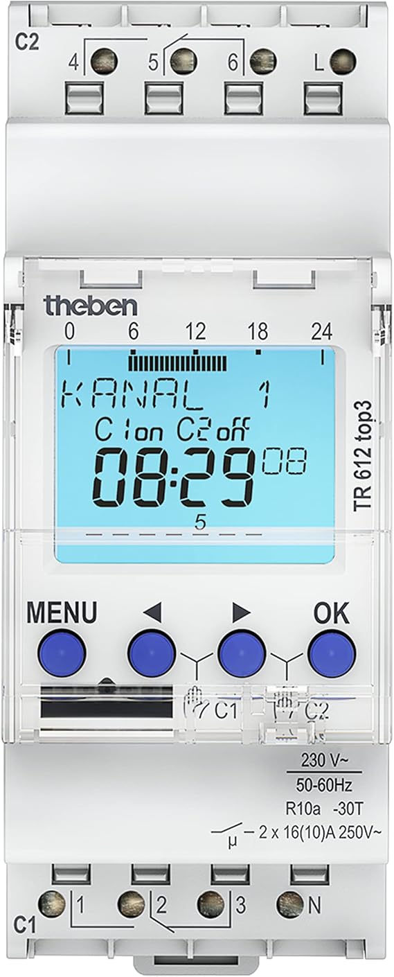 Theben 6120130 TR 612 top3 Digital Timer 2-Channel Weekly Program