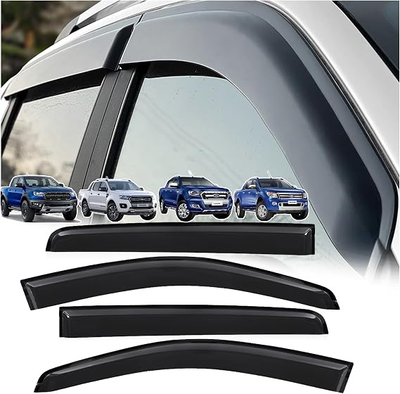 Wide-Body Tape-On Wind Deflectors for Ford Ranger 2012-2023 Pre-Facelift