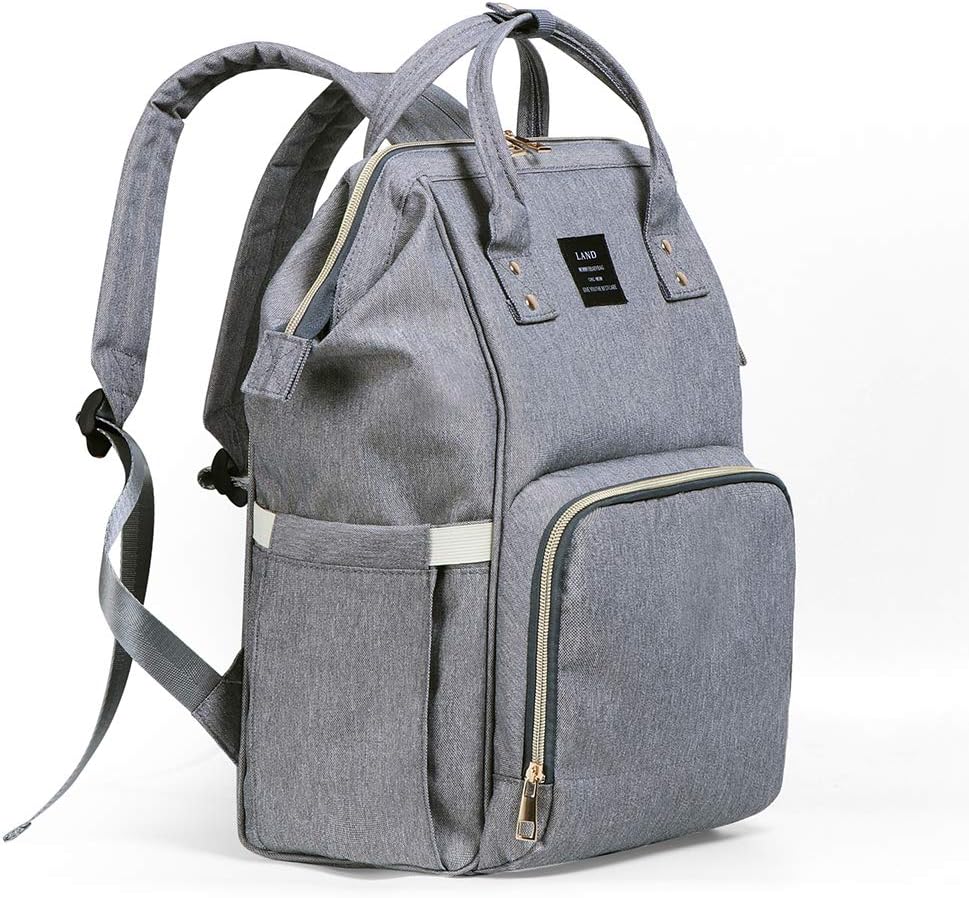 Nappy Changing Backpack, Ticent & Co Hands-free Travel Diaper Bag Rucksack Large Capacity Outdoor Tote Bag Organiser Multi-function Stylish for Mummy Dad w Insulated Pockets