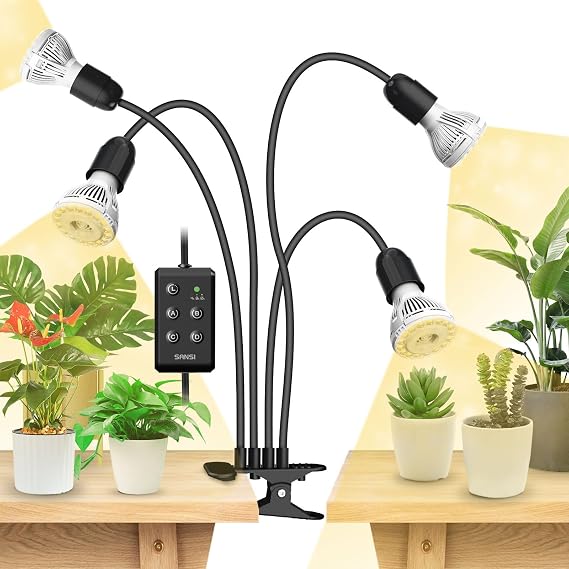 SANSI Grow Lamp Plants 40W Full Spectrum, Black, With Timer