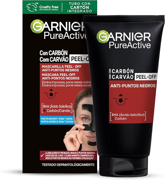 Garnier SkinActive PureActive Black Peel Off Mask with Charcoal, 50 ml