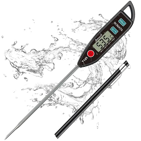 BOMATA Waterproof IPX7 Food Thermometer for Water, Meat, Liquid, Candle