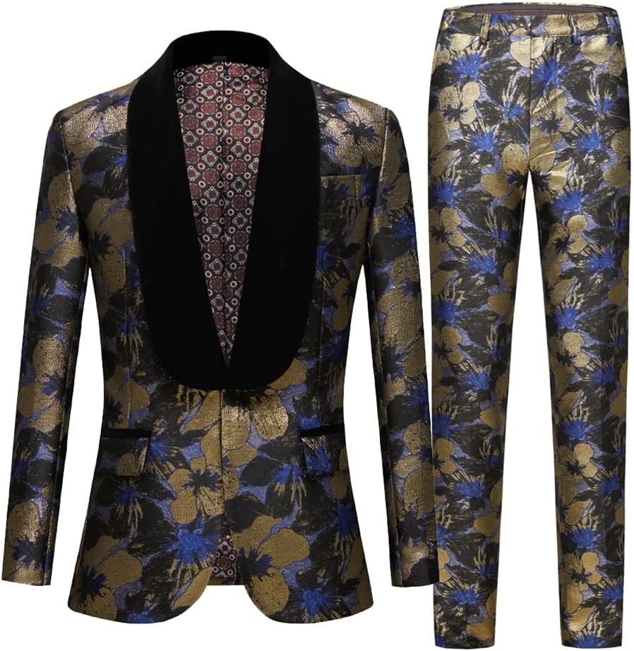 Navy Tte Ball Men Set Wedding 2 Slim Groom Tuxedo Male Costume Jacket Pants(US 36 (XS))