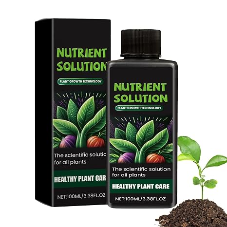 Plant Nutrient Solution, 100ml Natural Liquid Fertilizer and Plant Growth Enhancer for Soils, Plants, Hydroponic and Garden Care