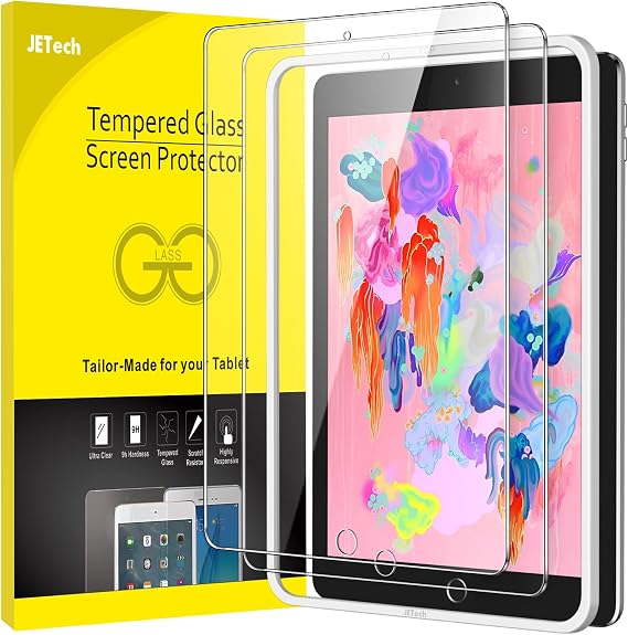 JETech Screen Protector for iPad 6/5, Air 2/1, Pro 9.7, 2-Pack