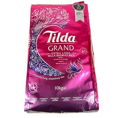 Tilda Grand Basmati Rice 10 kg Extra Long Golden Sella Parboiled Rice Extra Long Grains Perfect for Asian Dishes Aromatic Fragrance High Quality Origin from India