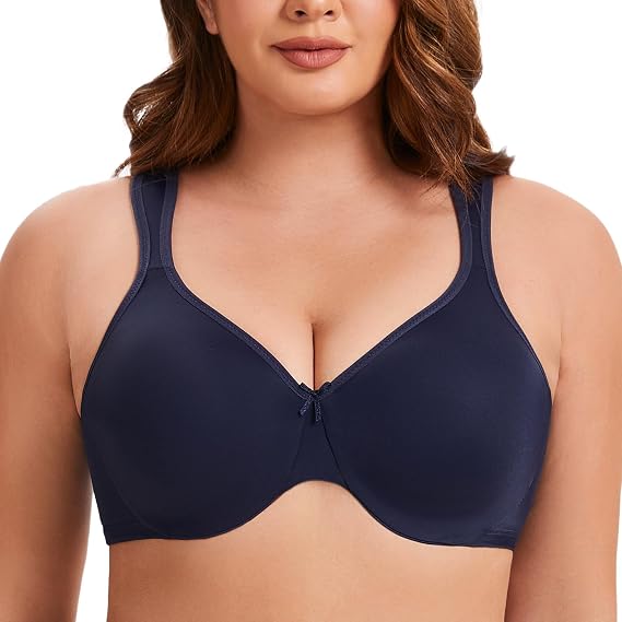 MELENECA Women's Minimizer Underwire Bra/Full Cup | Seamless, Non-Padding, Plus Size