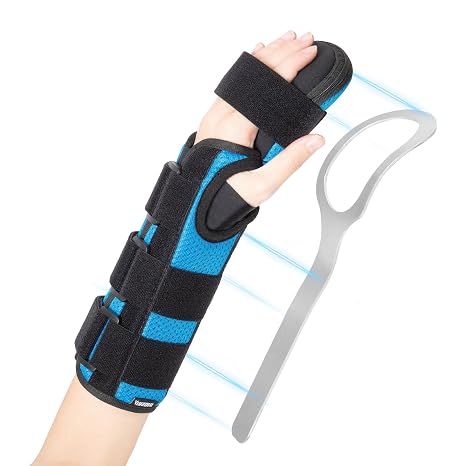 Resting Hand Splint Night Support, Carpal Tunnel Wrist Splint, Wrsit & Hand Support for Arthritis, Stroke Hand, Wrist Injuries, Finger Contractures, Tendonitis, Left Hand, M