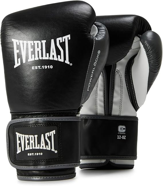 Everlast Powerlock OG Advanced Boxing Gloves, Boxing Gloves for Bags, Mitt Work & Sparring, Hook & Loop System, EverDri, C3 Foam Technology, Ergonomic Grip - Authentic Everlast Gear
