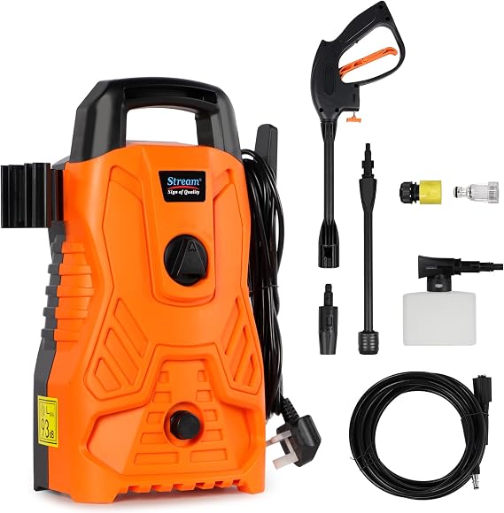 Electric Pressure Washers 1300w Max.100Bar 410L/H Power Washer,Jet Washers Pressure Washers with Adjustable Nozzle&Foam Cannon for Cars/Fences/Driveways/Home/Patios