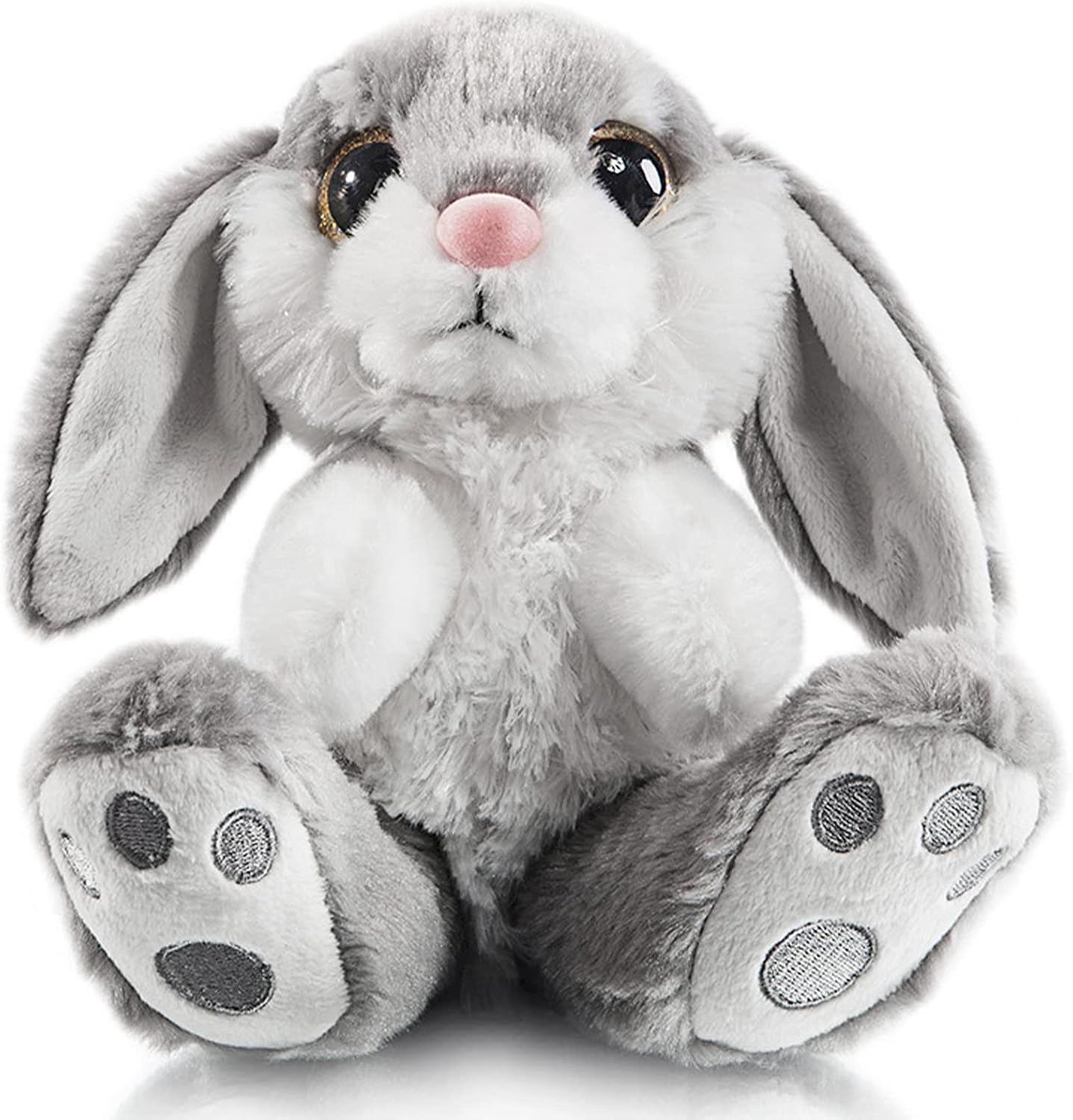 My OLi Bunny Soft Toy 22cm8.5" Plush Rabbit with Floppy Ears – Cuddly Stuffed Animal Teddy for Babies Kids Boys and Girls Ideal Nursery Decoration | Grey