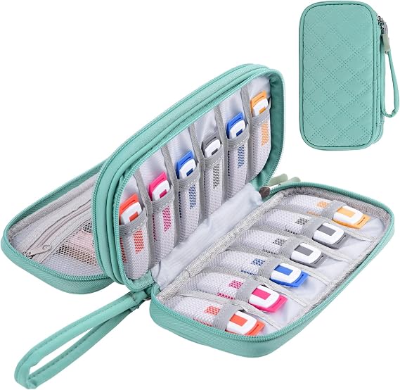 Flash Drive Case Usb Storage Case, Portable Organizer Holder for Thumb Drives, Memory Sticks, Jump Drives with 18 slots (Mint Green)