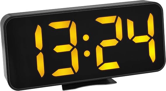 TFA Dostmann Dijital çalar saat, 60.2027.01, turuncu LED rakamlı, iç sıcaklık göstergesi, alarmlı, siyah, (U) 178 x (G) 36 x (Y) 84 mm