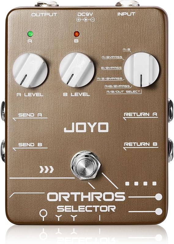 JOYO Dual Effects Line Selector Guitar Pedal, 6-Mode A/B Switcher with Independent Volume Control, Bypass (ORTHROS SELECTOR JF-24)