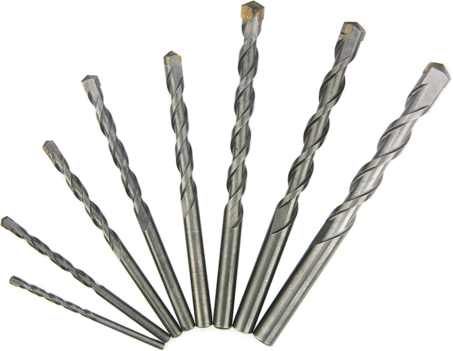 NORTOOLS Masonry Drill Bits 8 PCS Concrete Drill Bit Sets with Carbide Tip &amp; 14 inch Hex Shank for Cement Brick Natural Stone 34568 mm