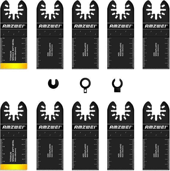 10 Pcs Multi Tool Blades Titanium Multitool Blades for Wood Plastics Metal