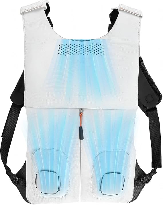 Air Conditioned Jacket with 2 Fans+1Gel Cooling Main Unit, Ice Cooling Vest Lightweight Cooling Vest with Fans for Outdoor Work,Camping,Farm,Jobsite