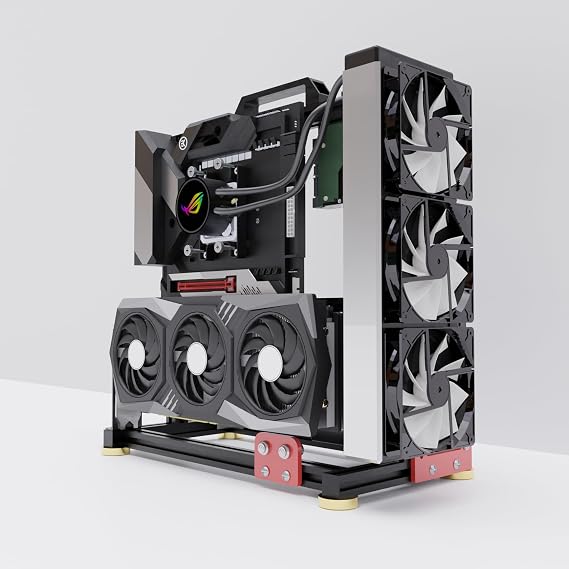 DIY Aluminium Pc Open Case Computer Chassis Test Bench Support Water Cooling Support Server chassis Support Itx Matx Atx Eatx (4.E-ATX), silvery