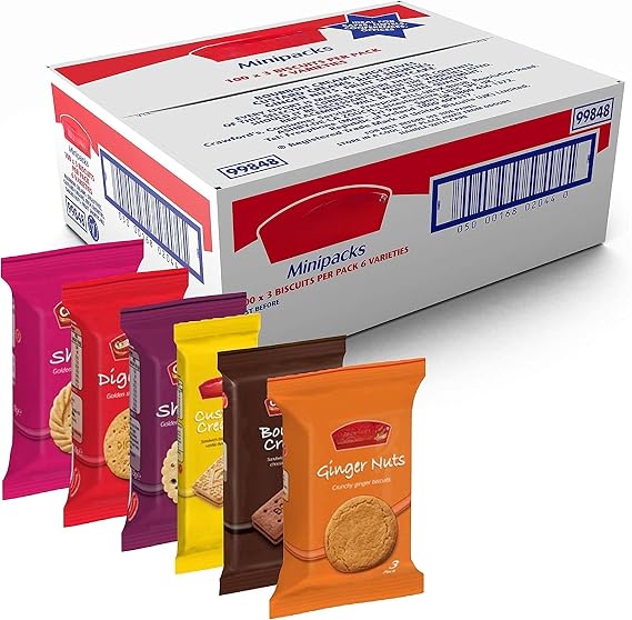 Premium Assorted Mini Biscuits 6 Classic Varieties 300 Biscuits in 3kg Box