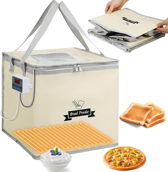 Bread Dough Proofing Box, Foldable Bread Proofer with Precision Temperature Control and Visible Window, Proofing Box for Making Sourdough, Yogurt, Handmade Soap, Natto