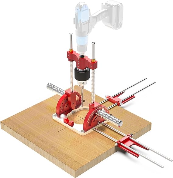 Multi Angle Drill Guide, Portable Precision Drill Stand with Chuck Centering Drill Guide Base for 1.5-13mm Power Drills, 0° to 60° Angle Drill Guide Adjustable Drill Jig for Straight Holes