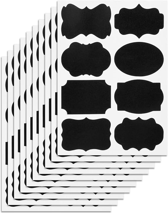 200 Pcs Labels for Jars, Pantry Labels, Food Label Stickers, Reusable Chalkboard Labels for Kitchen, Bottles, Food Containers (2 x 1.38 inch)