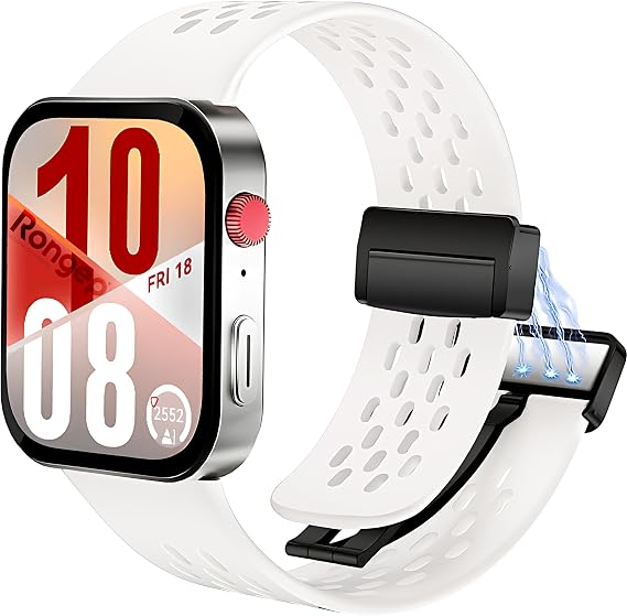 Rongep [Air-Loop] Huawei Watch Fit 5/Fit 5 Pro/Fit 4/Fit 4 Pro/Fit 3 ile Uyumlu Kordon Manyetik Kilit Mekanizmalı Fit 5 Kordon Nefes Alabilen Delikli Tasarım Huawei Fit 5 Pro Kordonu