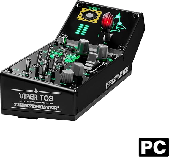 Thrustmaster Viper Paneli (PC) – Arkadan Aydınlatmalı Kontrol Paneli, 43 Metal Düğme, Viper TQS ile veya Bağımsız Kullanım, Lisanslı U.S. Air Force