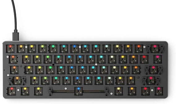 Glorious GMMK1 Wired Keyboard, 60% Compact, Barebones, Hot-Swapping, RGB Type-C, USB, Custom DYI 60 Keyboard, Gaming, Mechanical Keyboard Gaming 61 Keys, Domestic Genuine Product