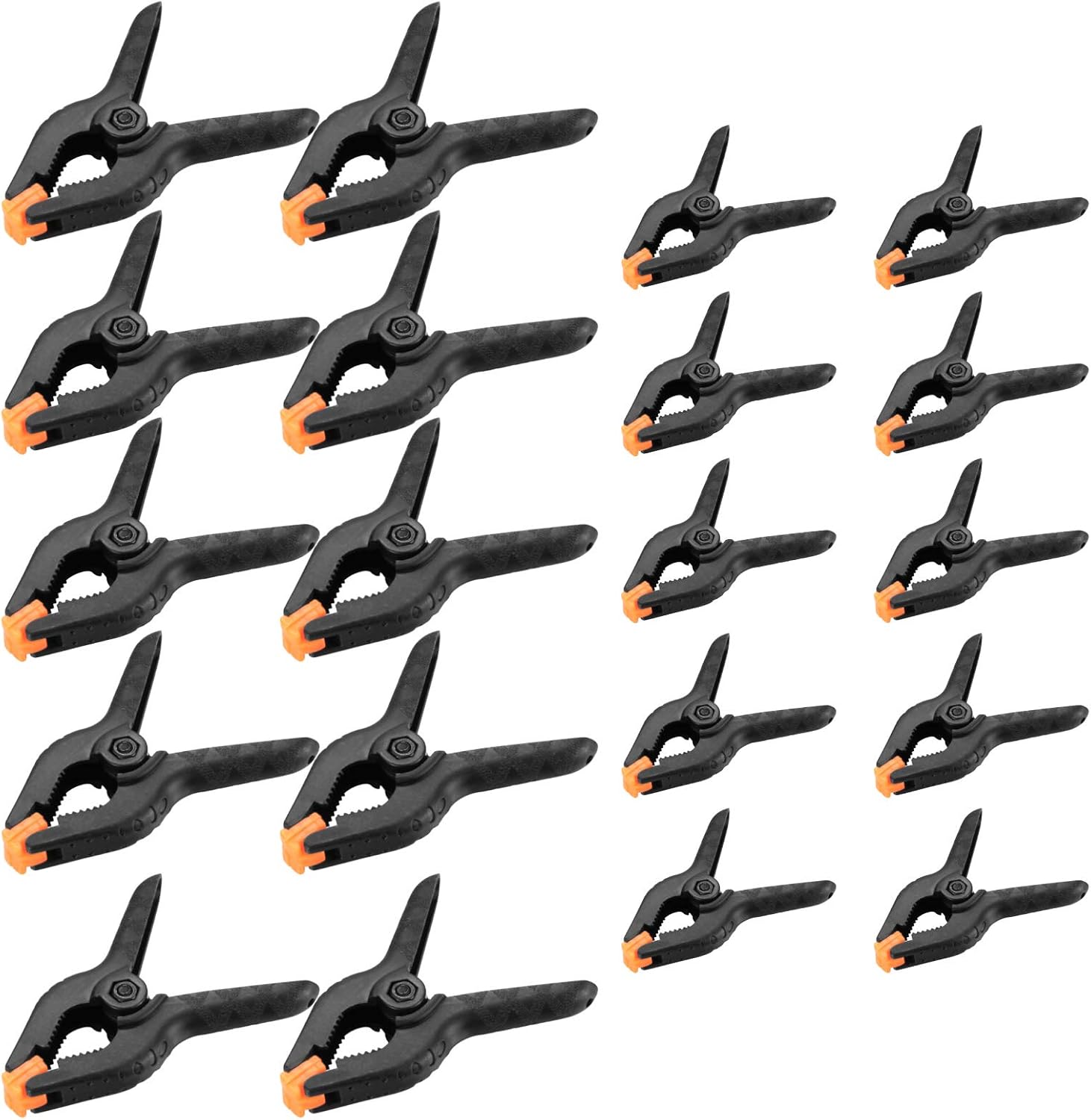 20 PCS Nylon Spring Clamps, Plastic Heavy Duty Spring Clips, Nylon Grip Clamps, Backdrop Clips for Photo Studio, Wood Working Projects, Home Improvement, Canvas, Paper2 inch＆3 inch