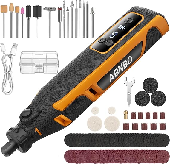 Mini Cordless Rotary Tool,5-Speed 30000RPM,Power Rotary Tool Kit 4V Type-C Charging with Digital Display, Rotary Multi Tool 100 Accessories for Sanding,Polishing,Engraving,Carving, DIY Crafts