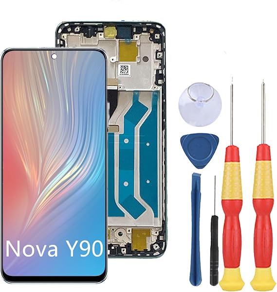 LCD Display Compatible with HUAWEI Nova Y90 LCD Display Touch Screen Assembly Repair Replacement Parts with Tools(Black).