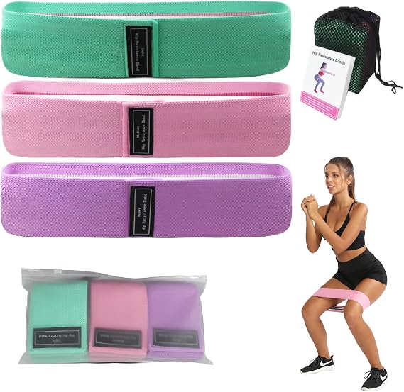 Resistance Bands Set,Fabric Resistance Bands,3PC Leg and Hip Resistance Band Suitable for Women/Men's Exercise Fabric Anti slip Fitness Equipment Set, Suitable for Deep Squat Trophy Band, Hip Thigh