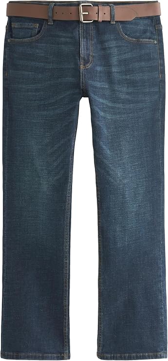 NEXT Herren Straight Fit Jeans mit Gürtel - Bootcut