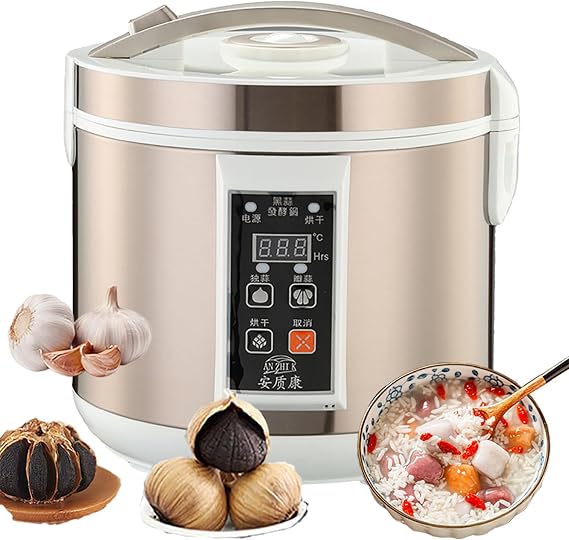 Black Garlic Fermenter (6/7.5l) for Yogurt, Natto, Fruit Vinegar - Smart Programs + Easy Operation - 7 Days Rapid Fermentation + Scheduled Drying + Power Off Memory