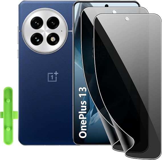 Pack of 2 Privacy Screen for OnePlus 13 Film 2 Pieces Privacy Screen Soft TPU Film with 1 Piece Easy Installation Tool Screen Protector for OnePlus 13 Scratch-Resistant