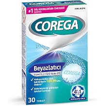 Corega Beyazlatıcı Temizleyici Tablet, 30 Adet, Takma Diş Bakımı