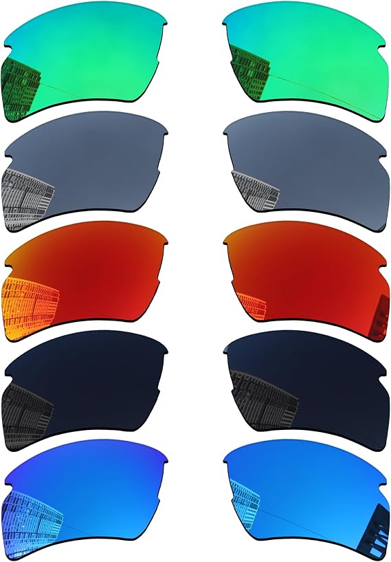 Acefrog 5 Pairs Polarized Replacement Lenses for Oakley Flak 2.0 XL (OO9188) 59mm Sunglasses, Precise Fit, Anti-scratch