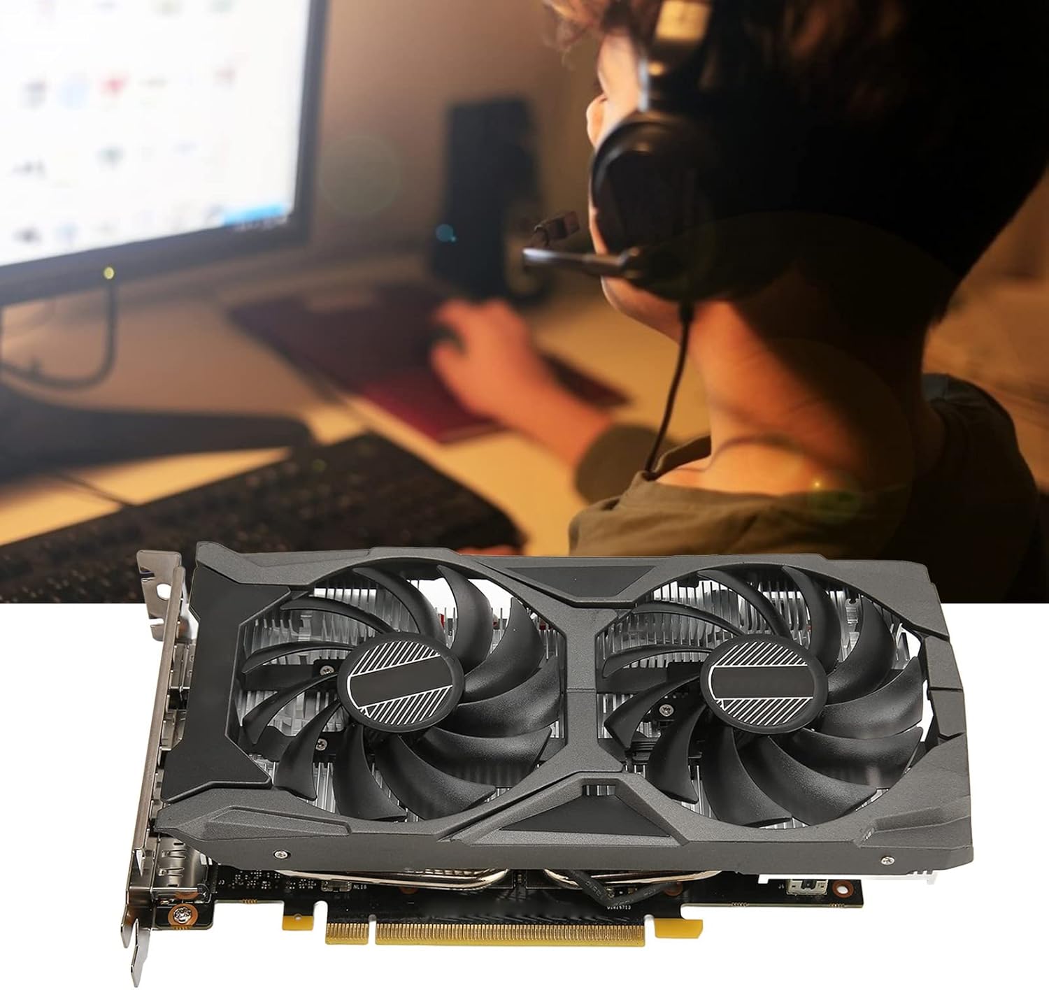 GTX1660S 6GB GDDR6 Graphics Card, PCI Express 3.0 1785MHZ GPU Clock 192 Bit Dual Fan PC Game Video Card, Dual Cooling Fan, Desktop Computer Gaming GPU, 8 Pin