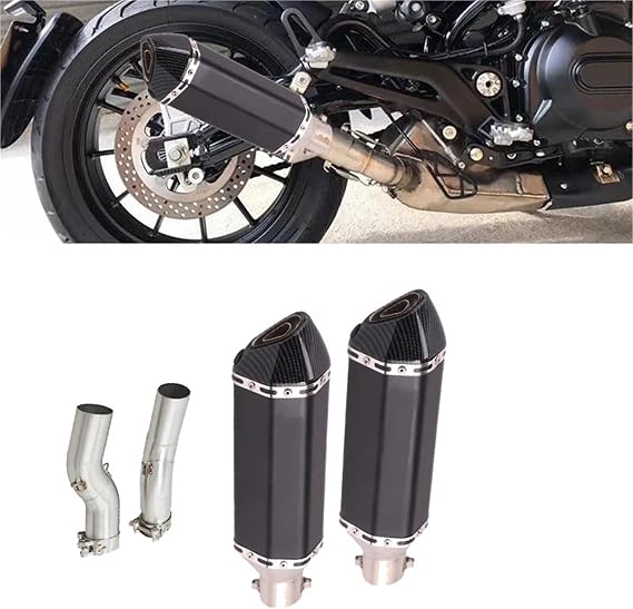 Replace Exhaust Stainless Steel Motorcycle Exhaust Muffler Silencer Pipe For SUZUKI For Hayabusa GSX1300R GSXR1300 2022 2023 2024(Black- Silver)