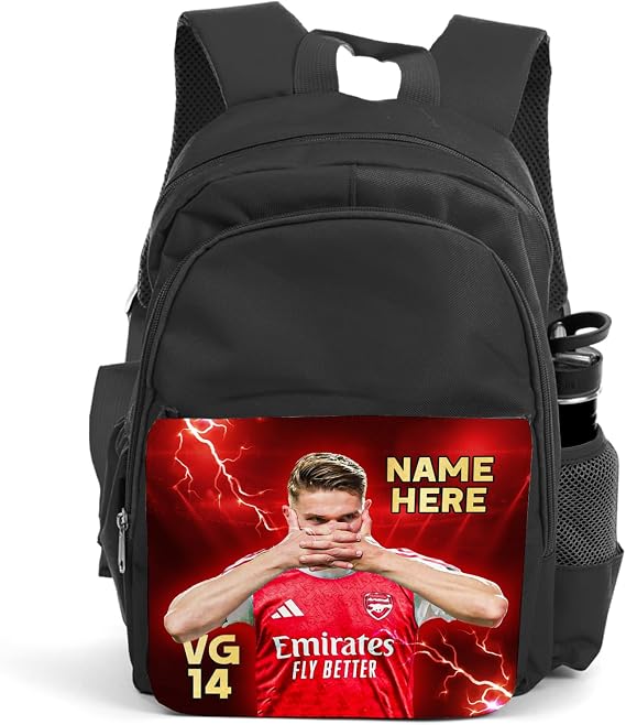 Personalised Viktor Gyokeres Football Backpack Legend Player Arsenal Boys School Bag Childrens Nursery Kids Rucksack Gift LU31