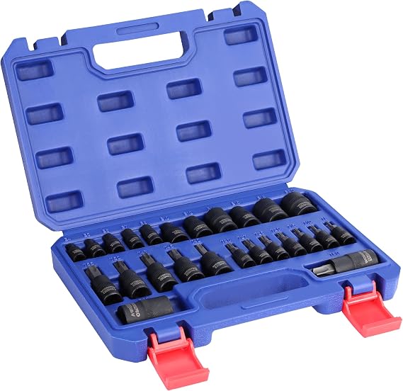 WORKPRO 25-Piece Torx Bit & External E-Torx Socket Set